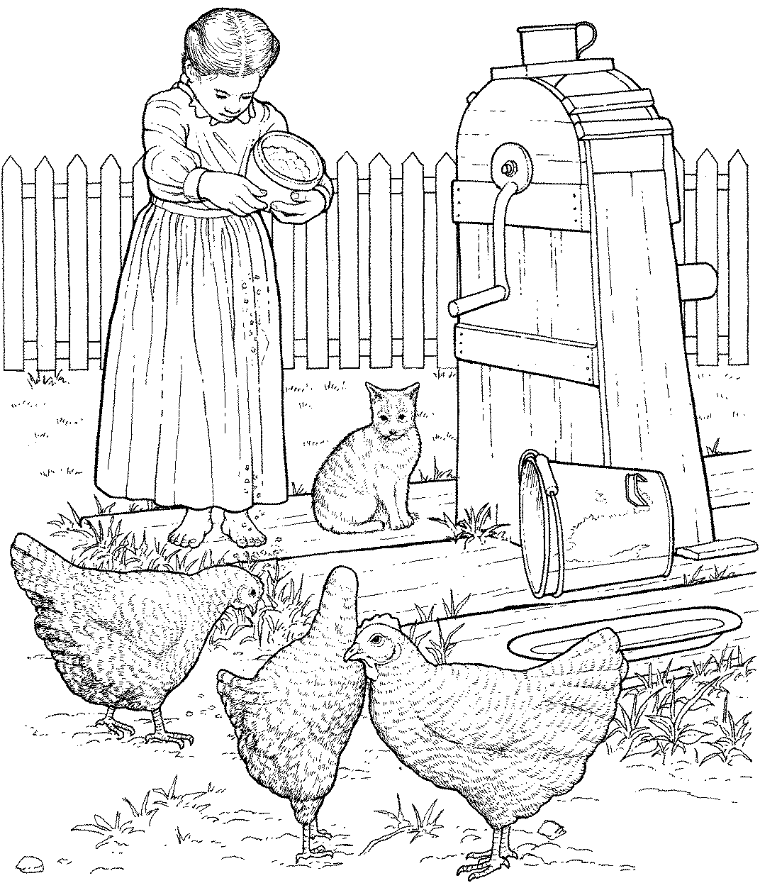 Chickens At Barnyard Coloring Game Chickens At Barnyard