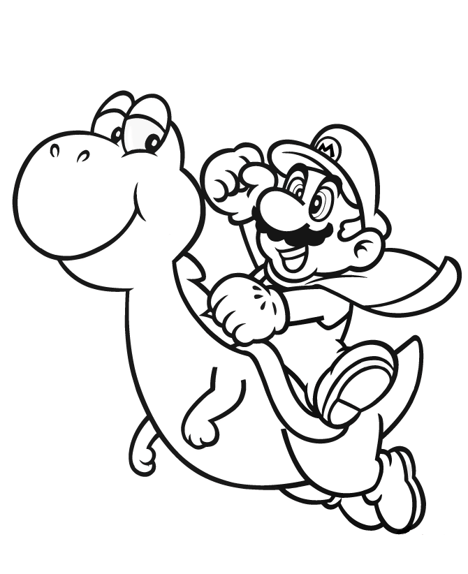 Super Mario With Yoshi Coloring Game Super Mario With Yoshi