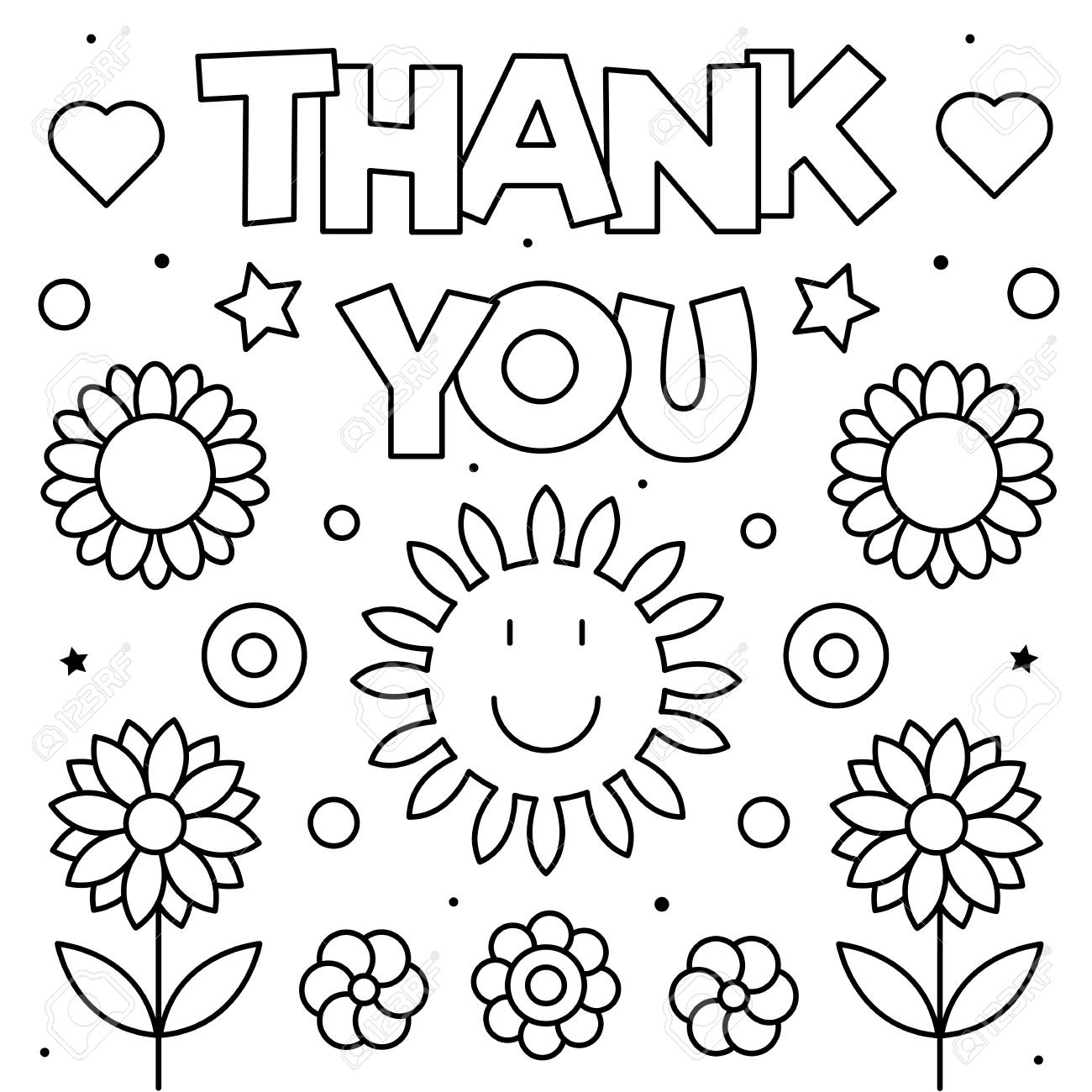Flower Thank You Coloring Game Flower Thank You