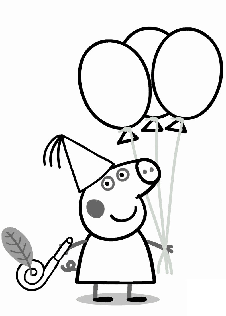 Peppa Pig And Balloons Coloring Game Peppa Pig And Balloons