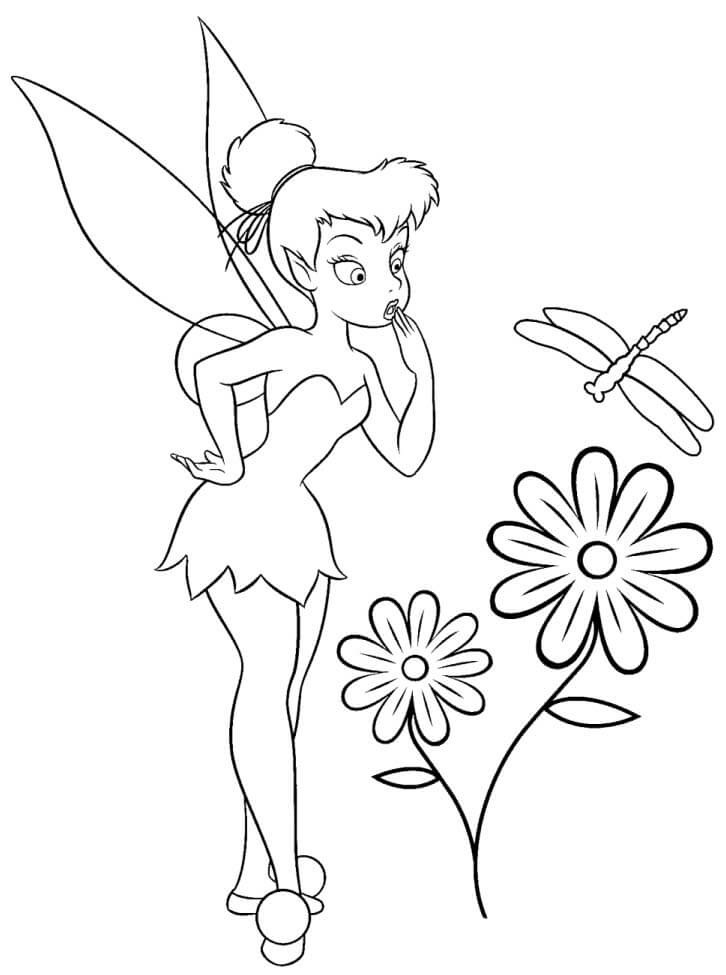 Tinkerbell With Flowers Coloring Game Tinkerbell With Flowers