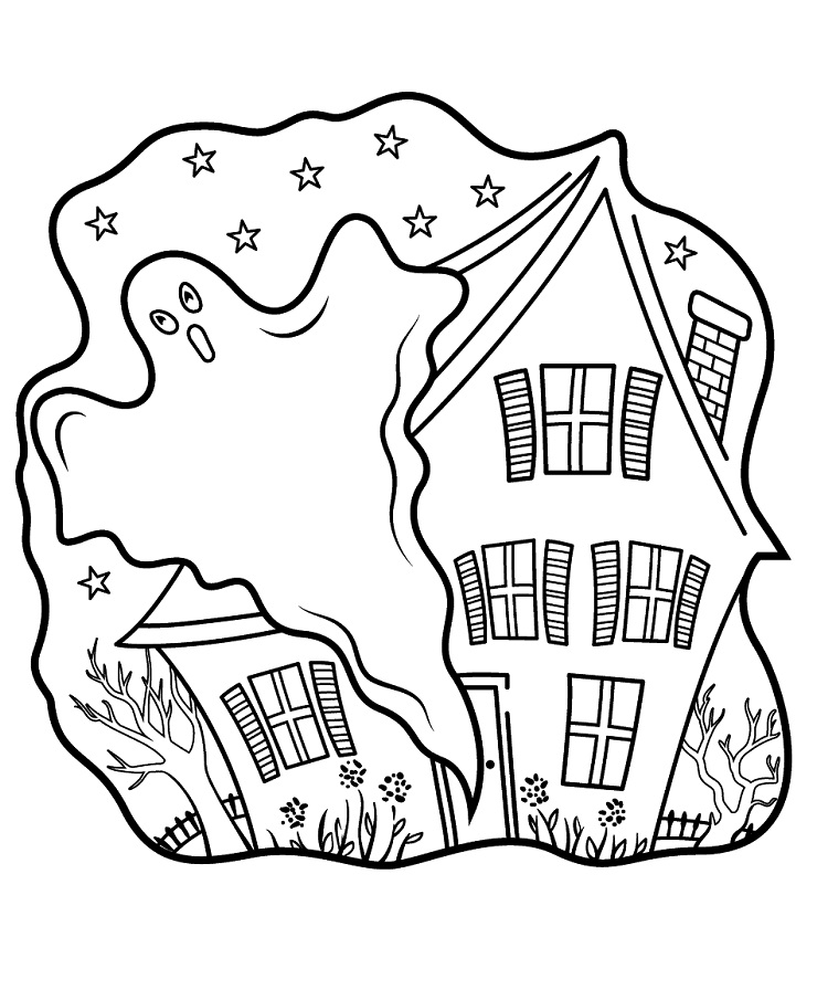 Haunted Houses with Ghost Coloring Game Haunted Houses with Ghost