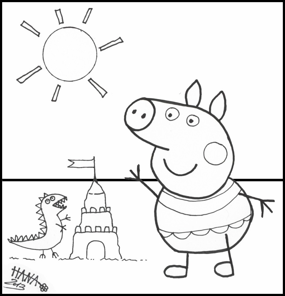 Peppa Pig and Sand Castle Coloring Game Peppa Pig and Sand Castle