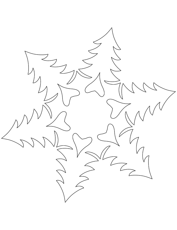 Snowflake with Christmas Trees