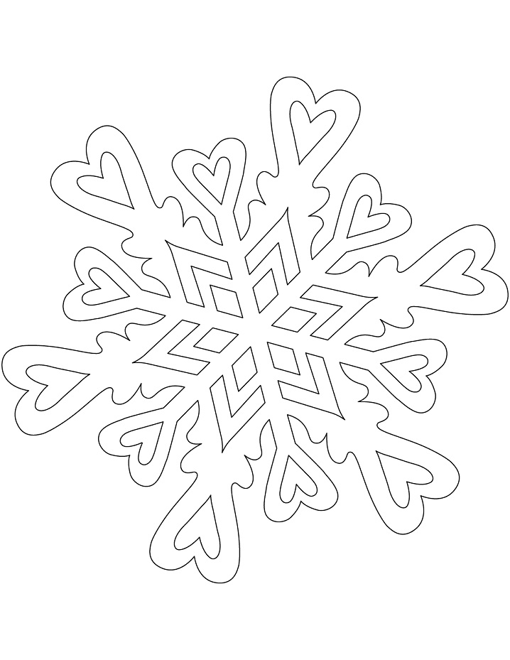 Snowflake Pattern with Hearts