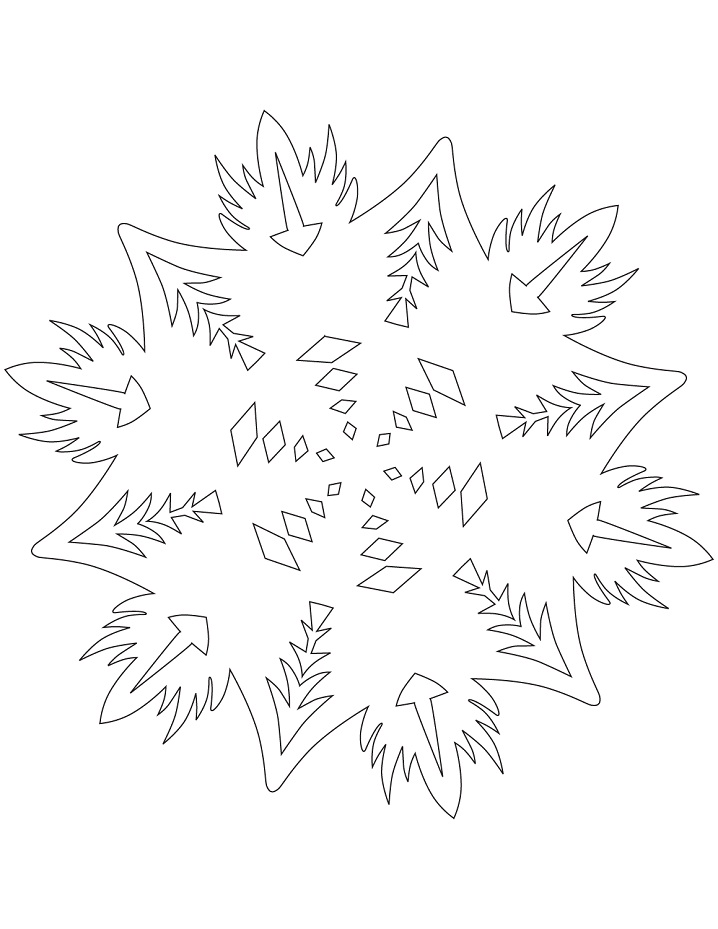 Snowflake with Abstract Pattern