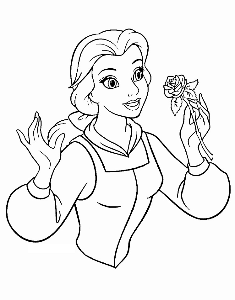 Belle Smelling Rose Coloring Game Belle Smelling Rose