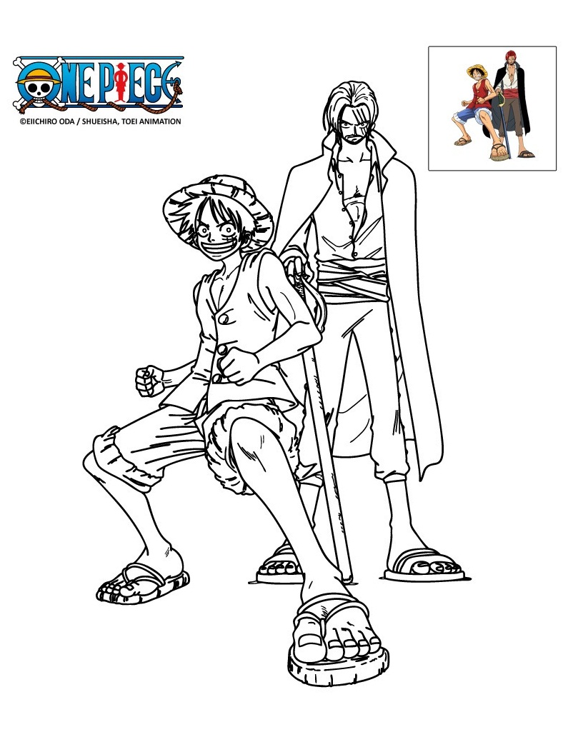 Serious Shanks and Luffy