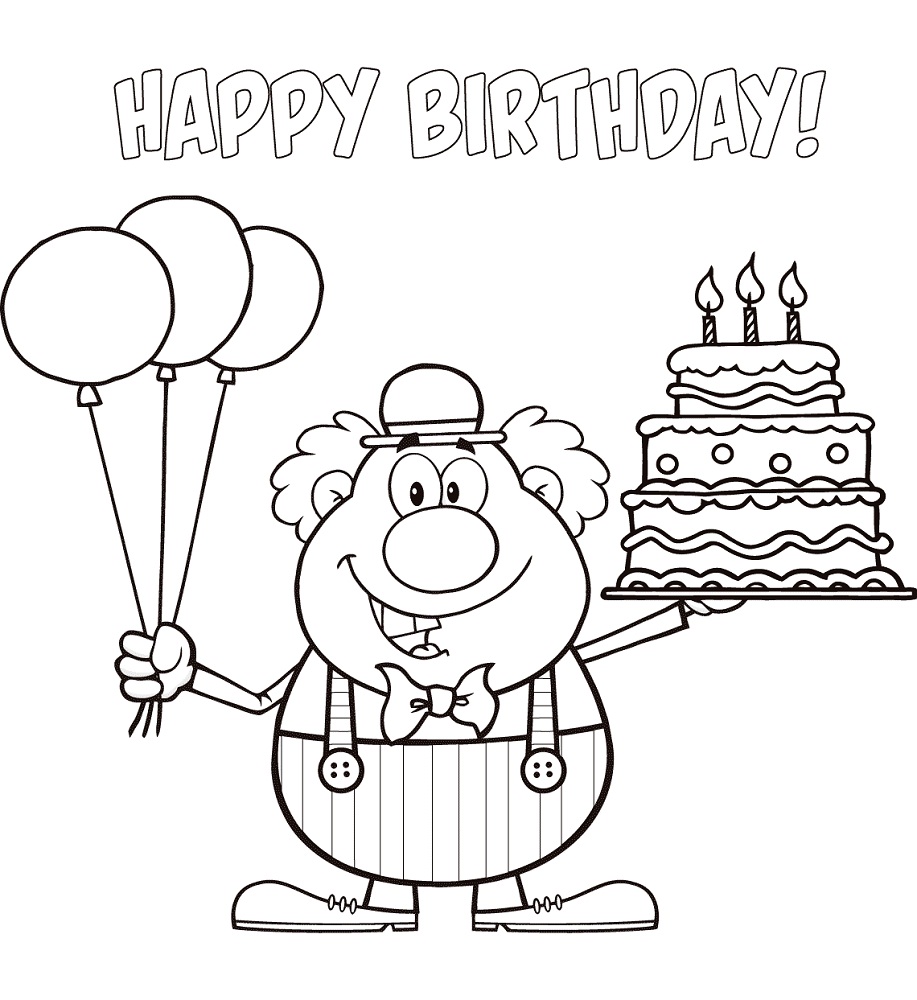 Happy Birthday Clown Coloring Game Happy Birthday Clown