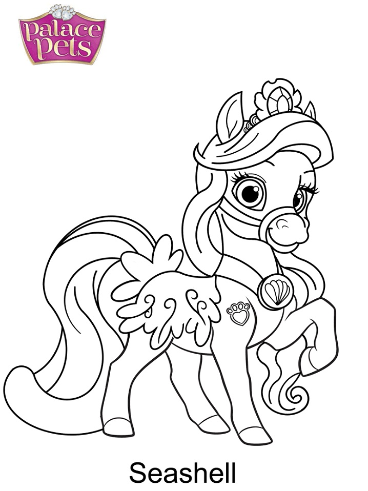 Palace Pets Seashell Coloring Game Palace Pets Seashell