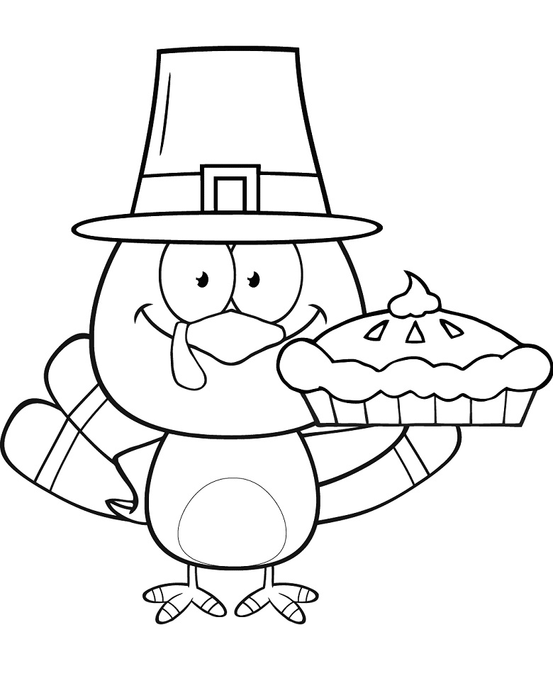 Turkey Holding a Pie