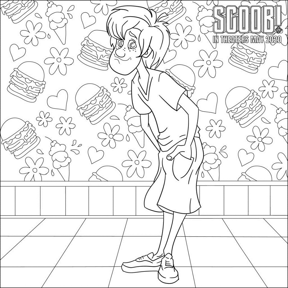 Shaggy and Scooby on Theater Coloring - Play Free Coloring Game Online