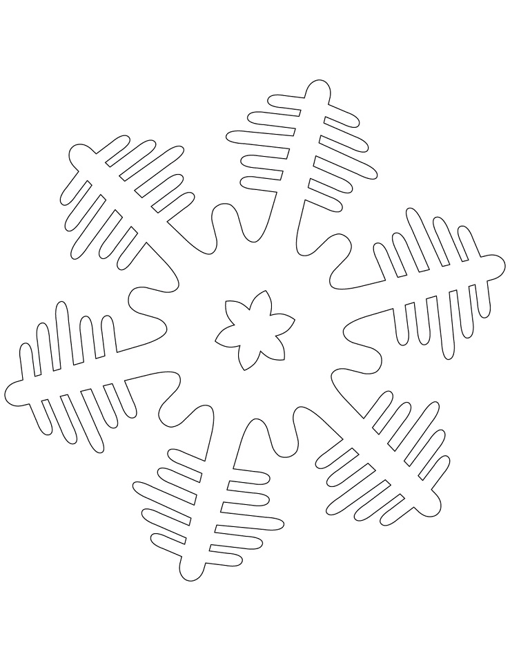 Snowflake with Christmas Trees