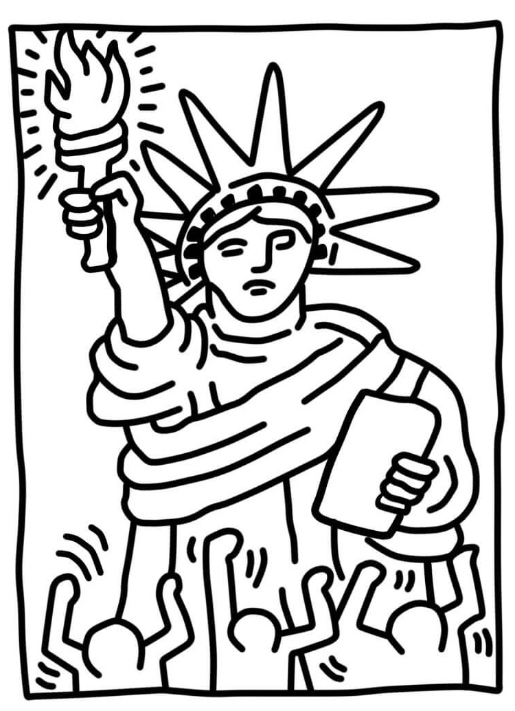 Statue of Liberty by Keith Haring Coloring Game Statue of Liberty by Keith Haring