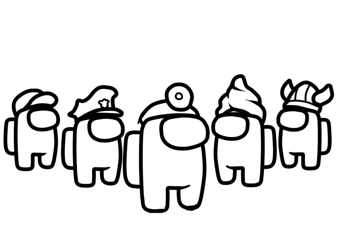 5 Among Us Coloring Game 5 Among Us