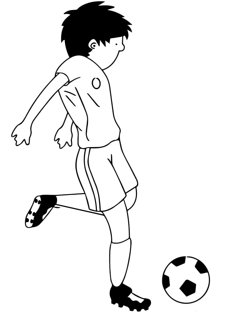 A Boy Playing Soccer Coloring Game A Boy Playing Soccer