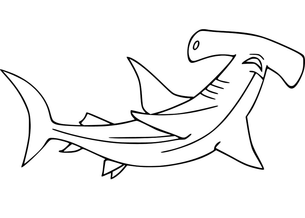 A Hammerhead Shark Coloring Game A Hammerhead Shark