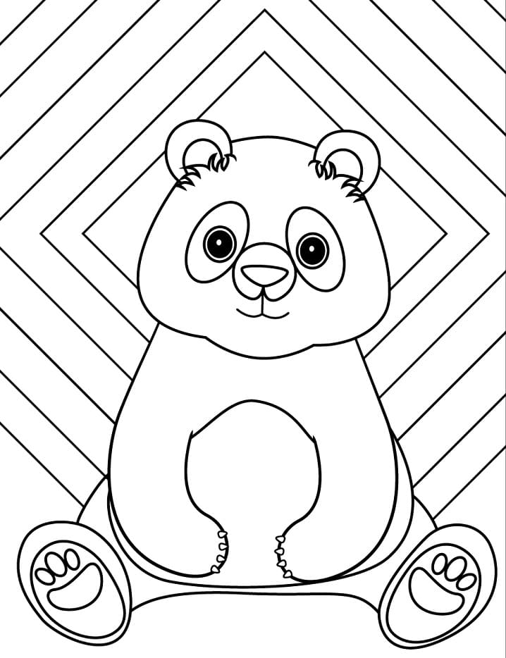 A Sitting Panda Coloring Game A Sitting Panda
