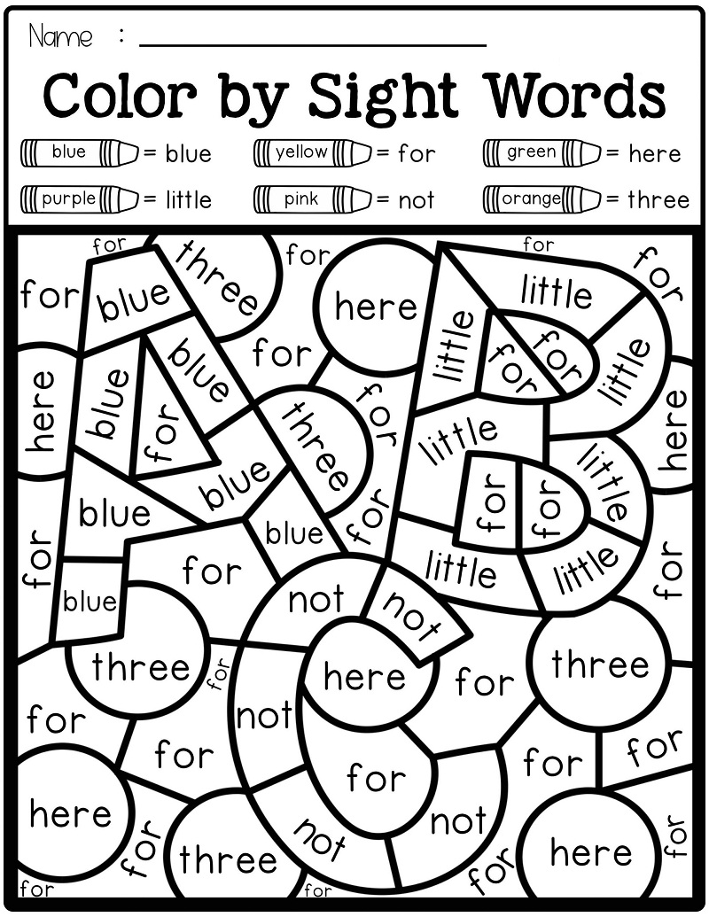 ABC Sight Words Coloring Game ABC Sight Words