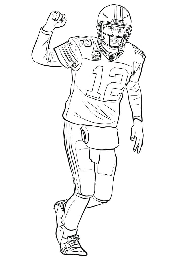 Aaron Rodgers Football Player Coloring - Play Free Coloring Game Online