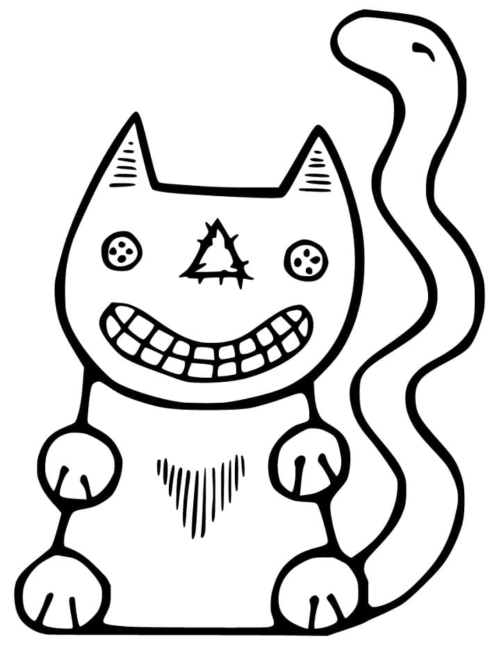Abstract Halloween Cat Coloring Game Abstract Halloween Cat