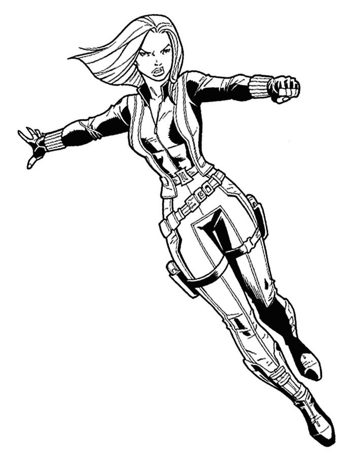 Action Black Widow Coloring Game Action Black Widow