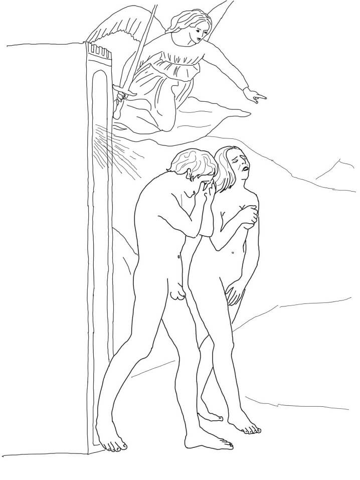 Adam and Eve Banished from Paradise Coloring Game Adam and Eve Banished from Paradise