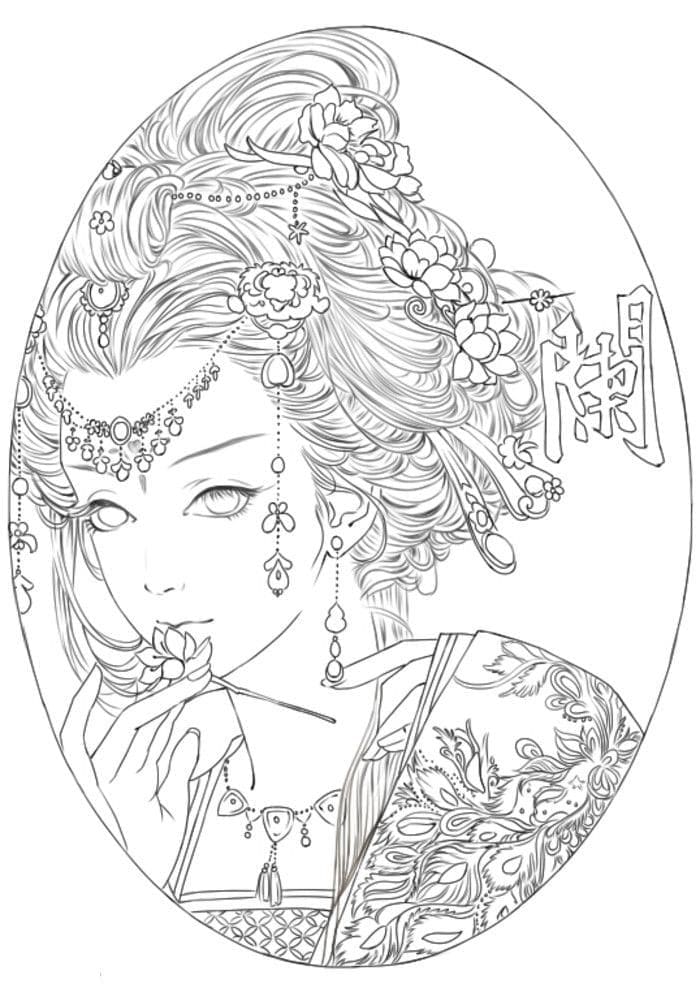 Aesthetics Girl with Jewelry Coloring Game Aesthetics Girl with Jewelry