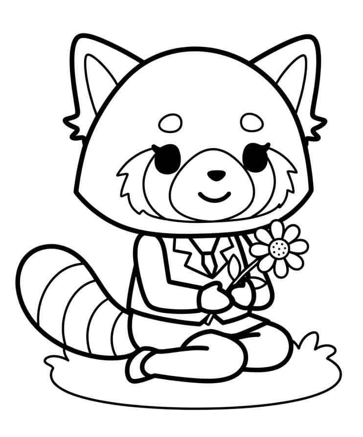 Aggretsuko and Flower