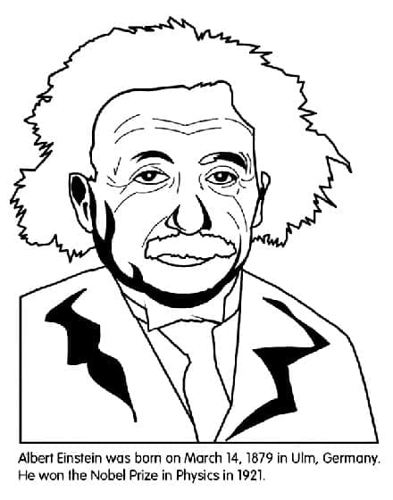 Albert Einstein to Print Coloring Game Albert Einstein to Print