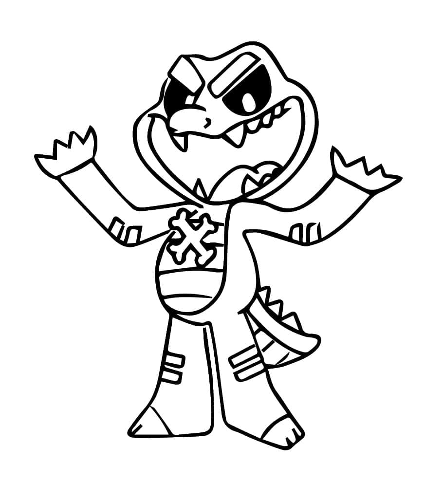 Allister Gator from Nightmare Critters Coloring Game Allister Gator from Nightmare Critters