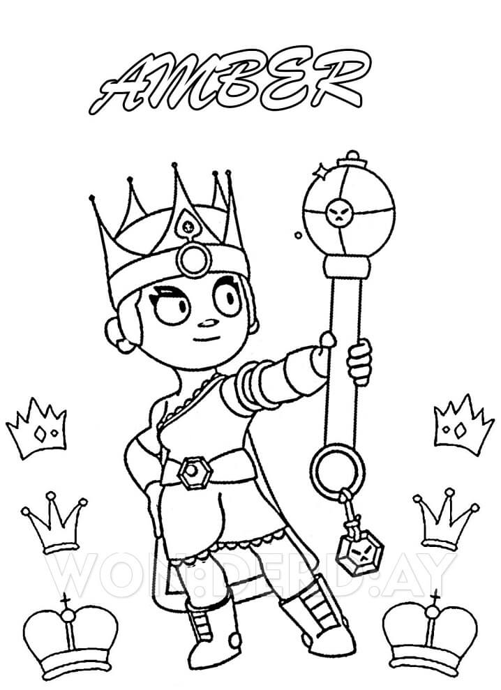 Amber Brawl Stars Coloring Games - ColoringGames.Net