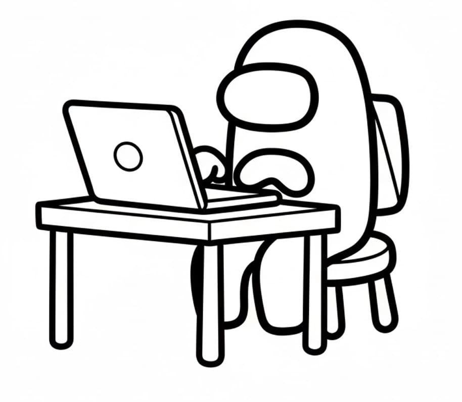 Among Us Work with Laptop