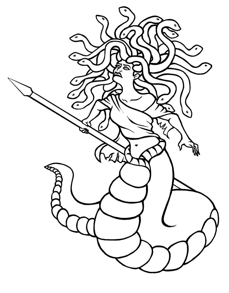 Greek Mythology Medusa Coloring - Play Free Coloring Game Online