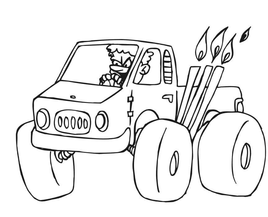 Angry Monster Truck Driver Coloring Game Angry Monster Truck Driver