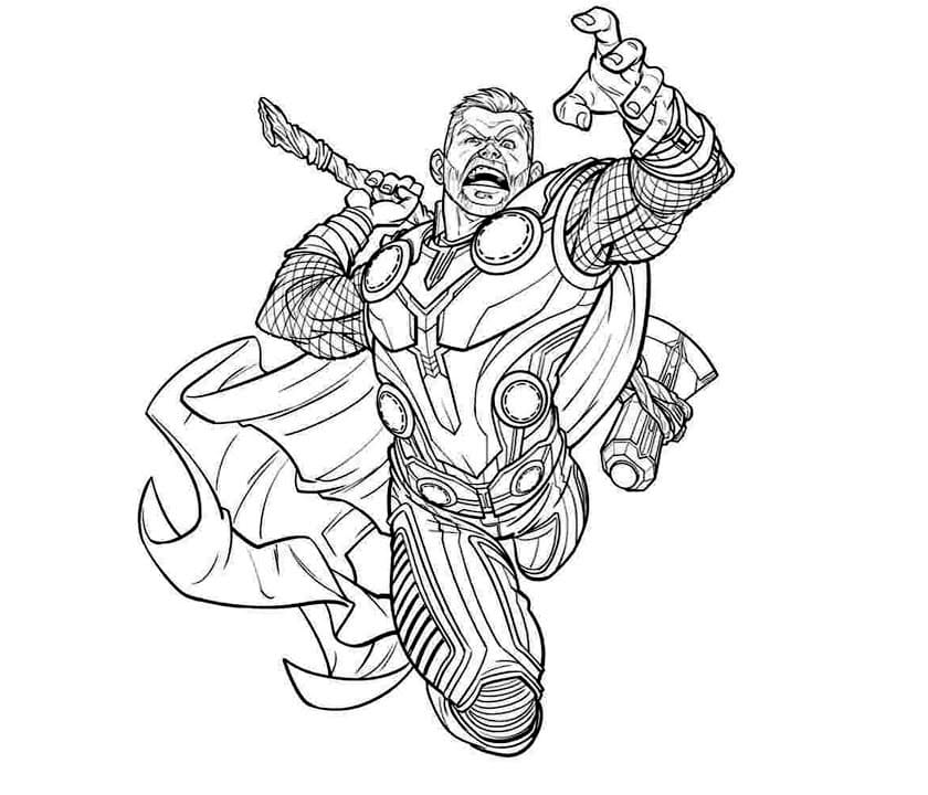 Angry Thor with Stormbreaker Coloring Game Angry Thor with Stormbreaker