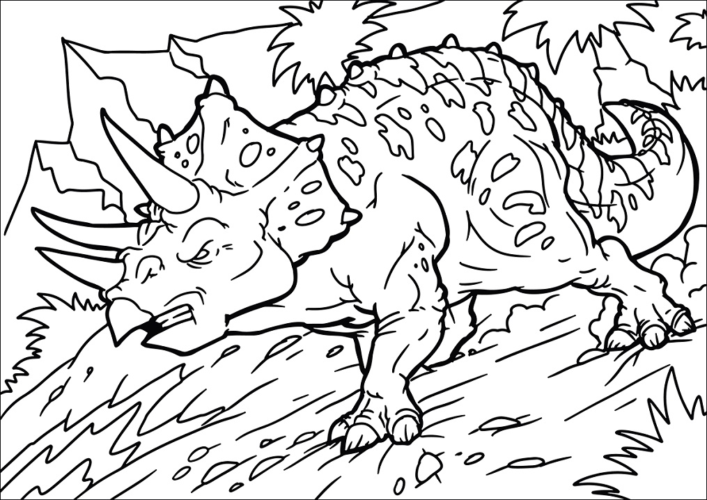 Cartoon Triceratops Coloring - Play Free Coloring Game Online