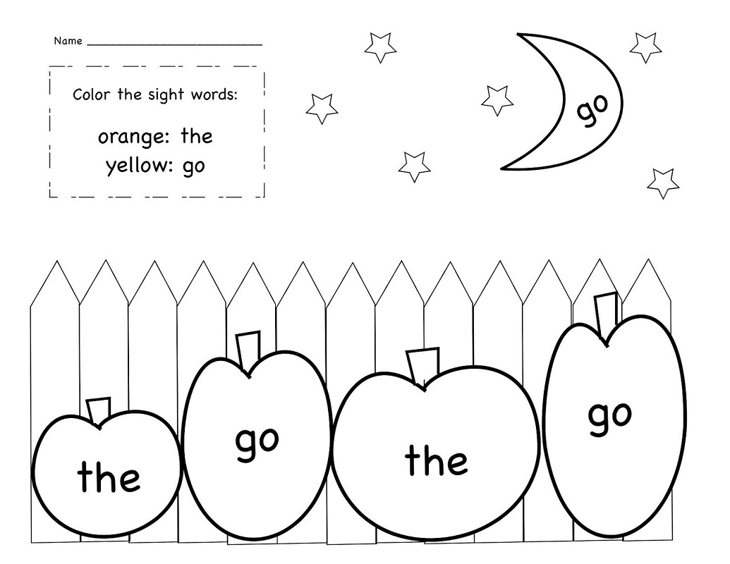 Apples Sight Words Coloring Game Apples Sight Words