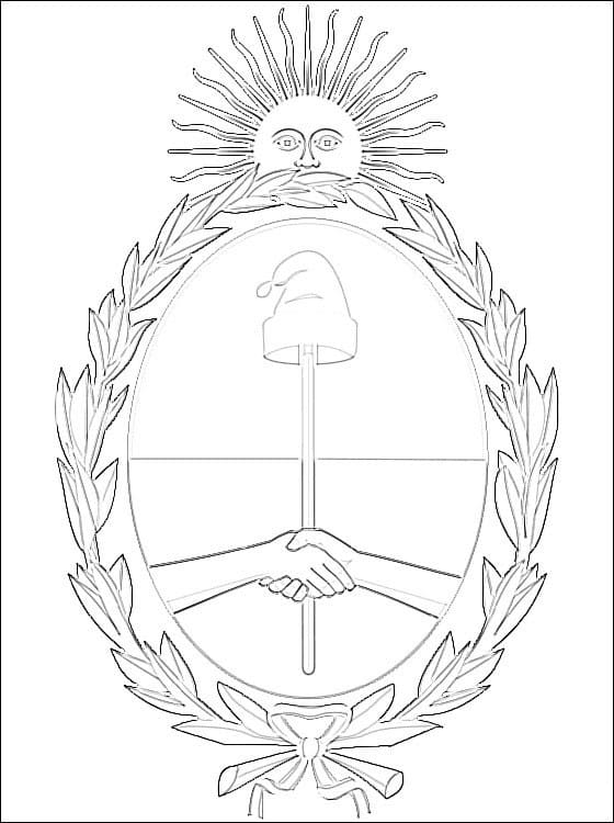 Argentina Coat of Arms Coloring Game Argentina Coat of Arms