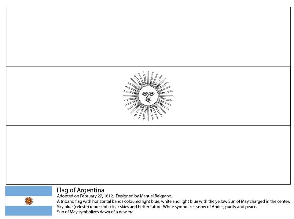 Argentina Flag Coloring Game Argentina Flag