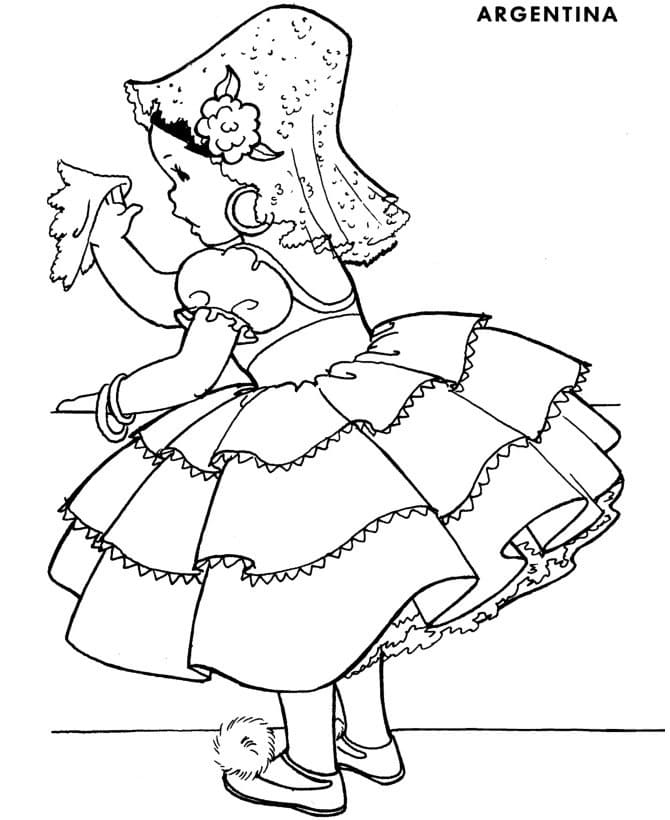 Argentina Girl Coloring Game Argentina Girl