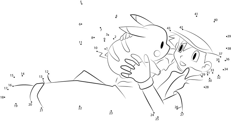 Ash and Pikachu 2 Dot to Dot