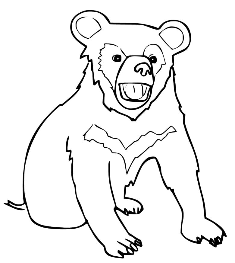 Asian Black Bear Cub Coloring Game Asian Black Bear Cub