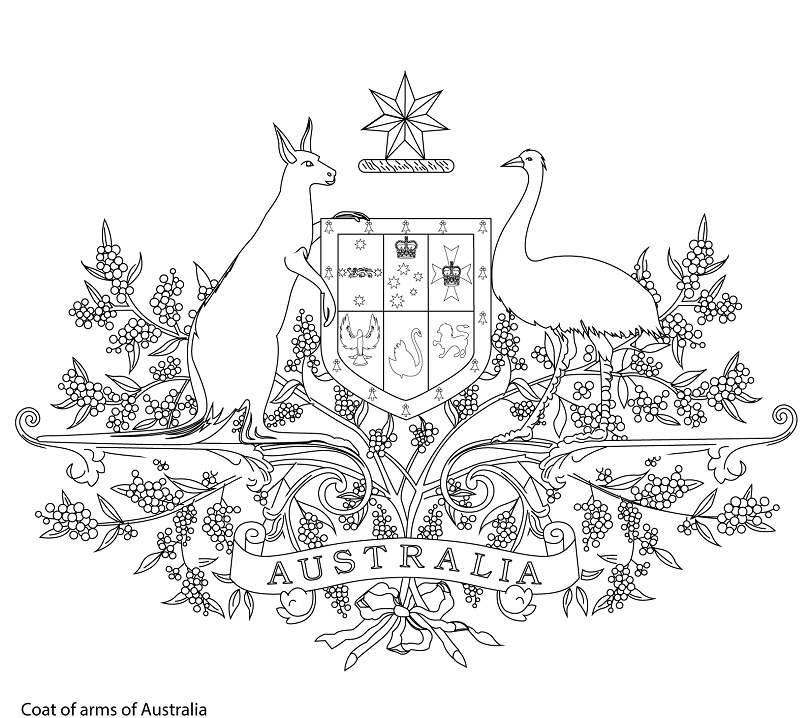 Australian Coat of Arms Coloring - Play Free Coloring Game Online