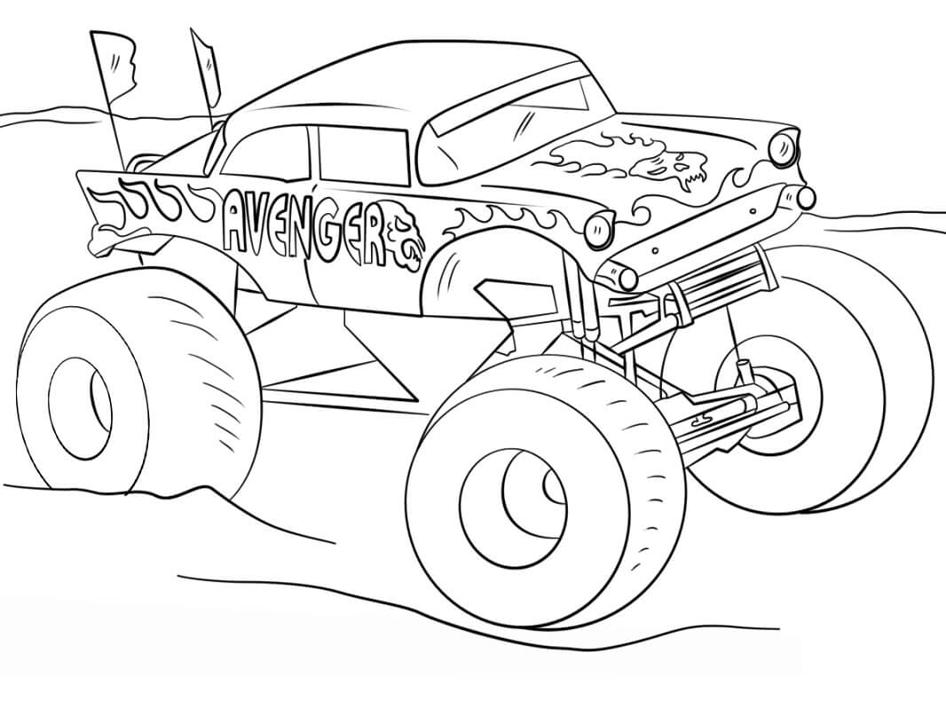Avenger Monster Truck Coloring Game Avenger Monster Truck