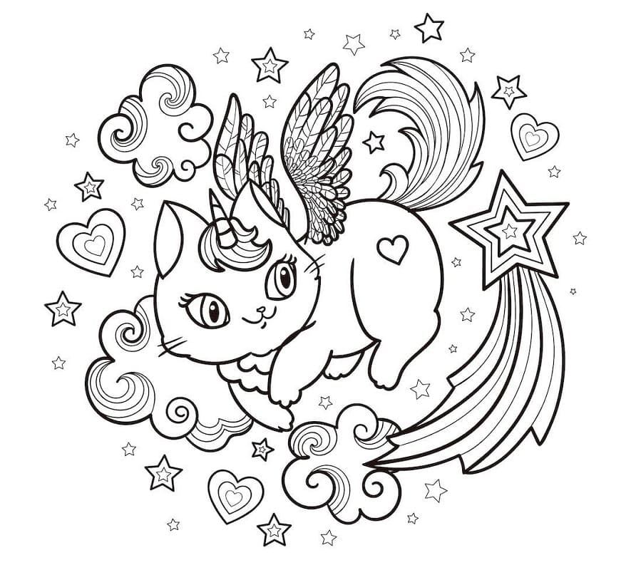 Awesome Unicorn Cat Coloring Game Awesome Unicorn Cat