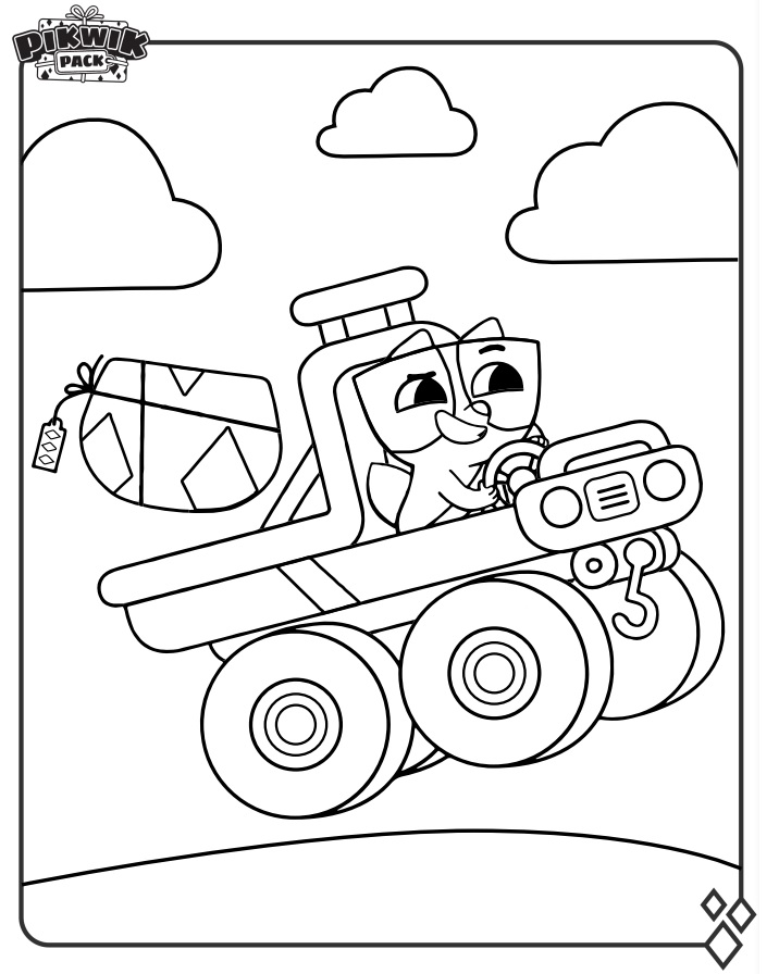 Axel on Truck Coloring - Play Free Coloring Game Online