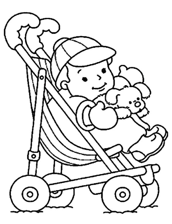 Baby Boy in Stroller