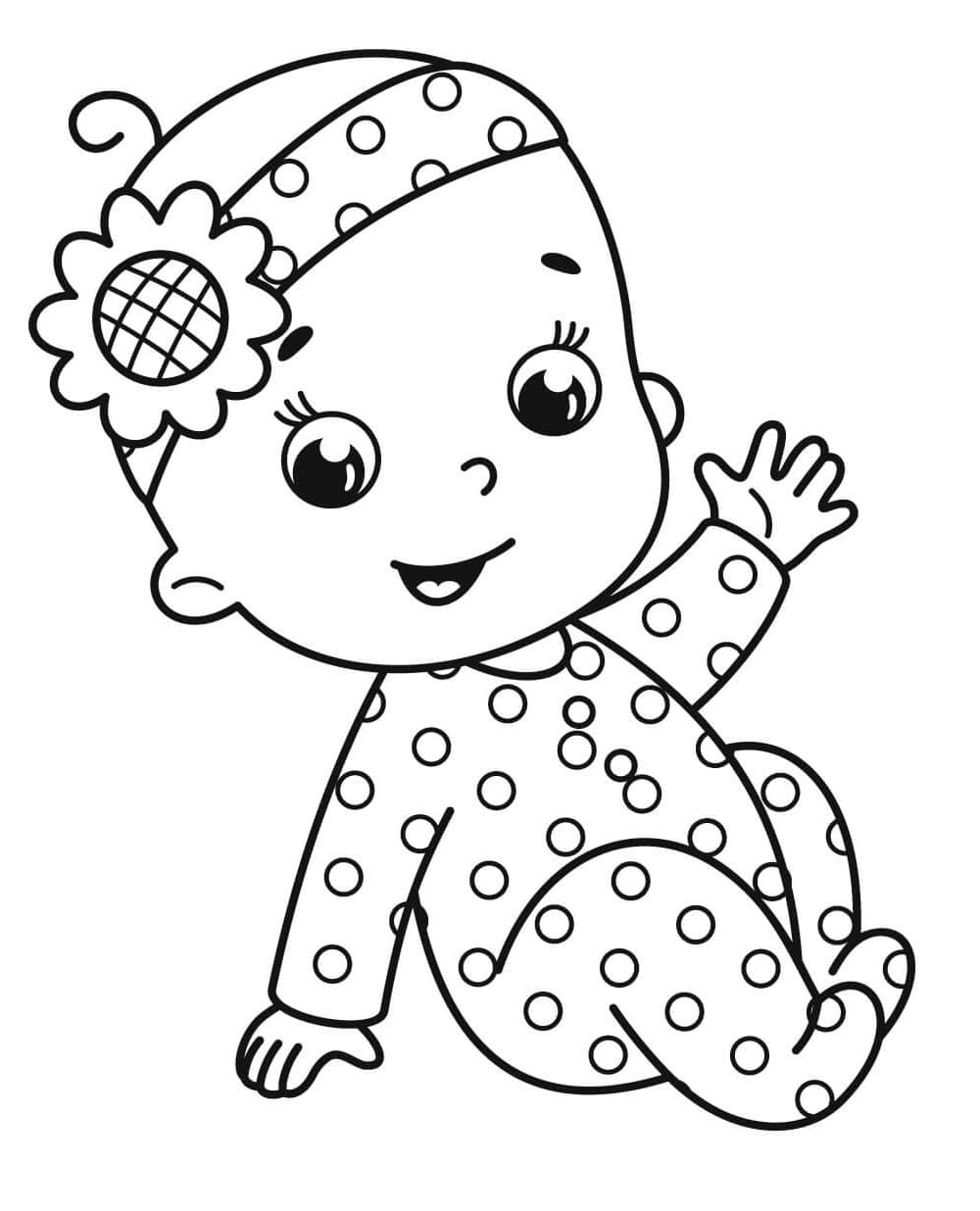 Baby Girl Waving Hand Coloring Game Baby Girl Waving Hand