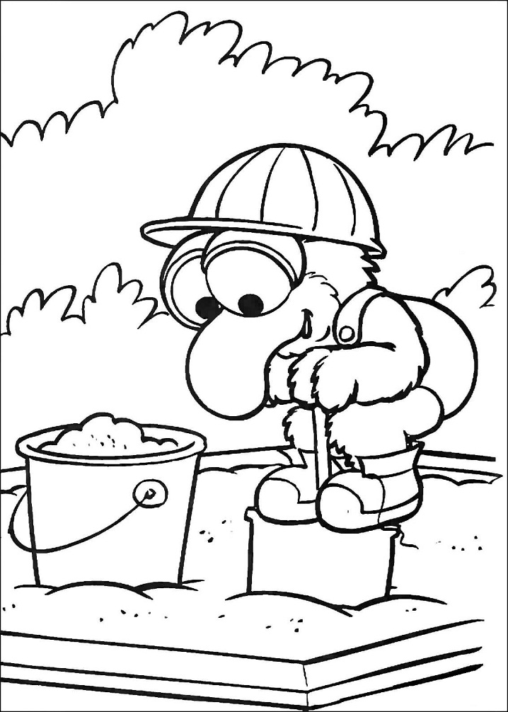 Baby Gonzo Is Playing on a Sandbox